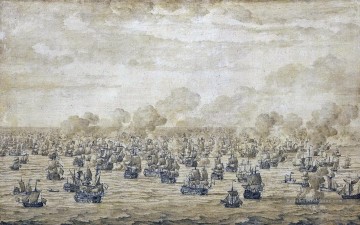 Navire de guerre œuvres - Van de Velde Bataille de Schooneveld Sea Warfare